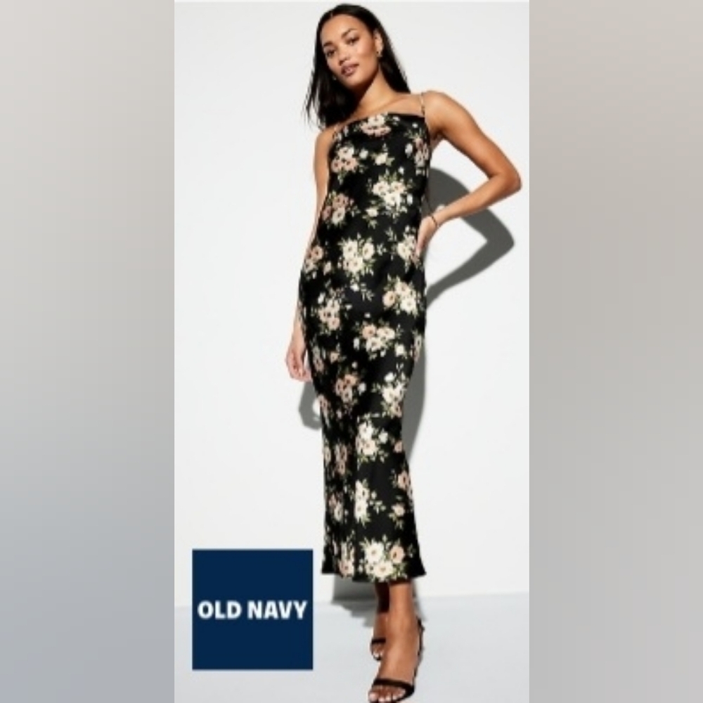Old Navy Black Floral Maxi Dress